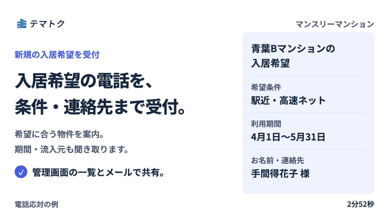 マンスリーの新規受付デモのサムネイル